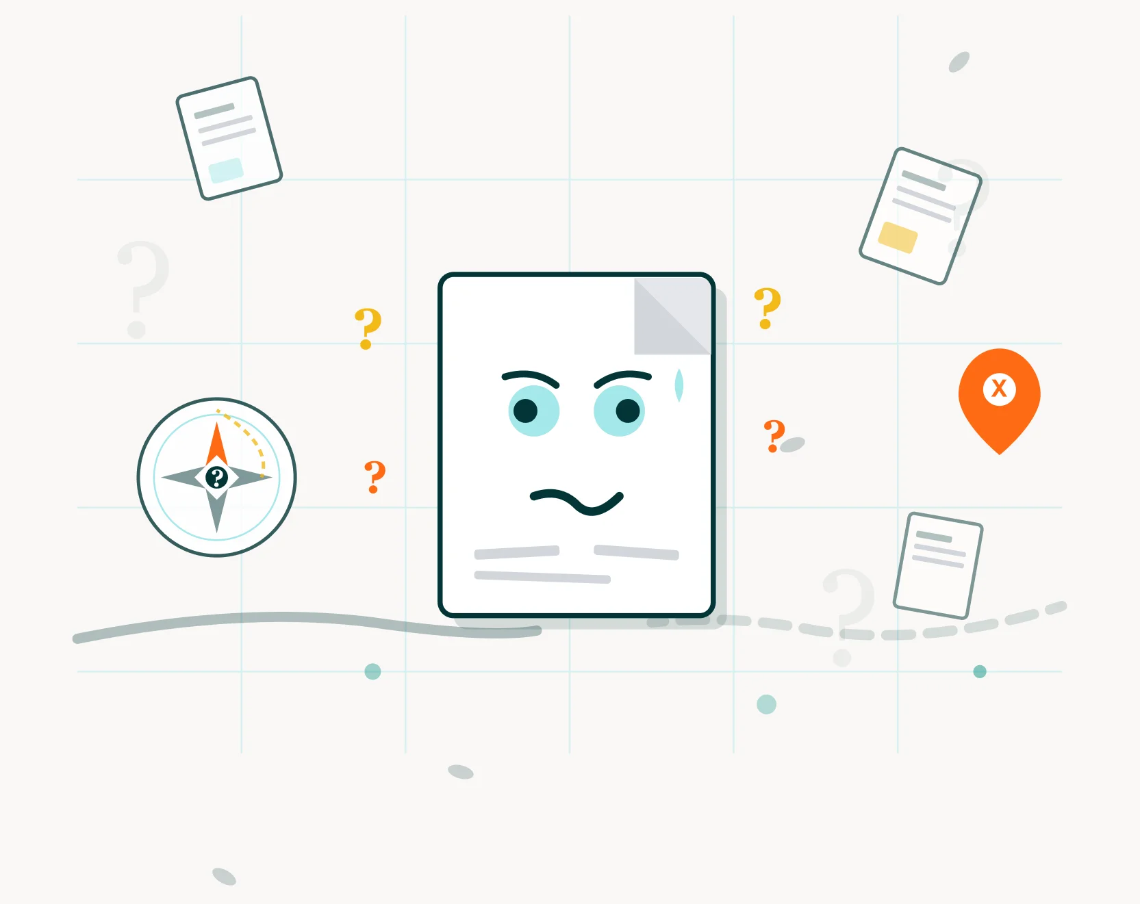 ClarityPDF 404 illustration - confused graphic.