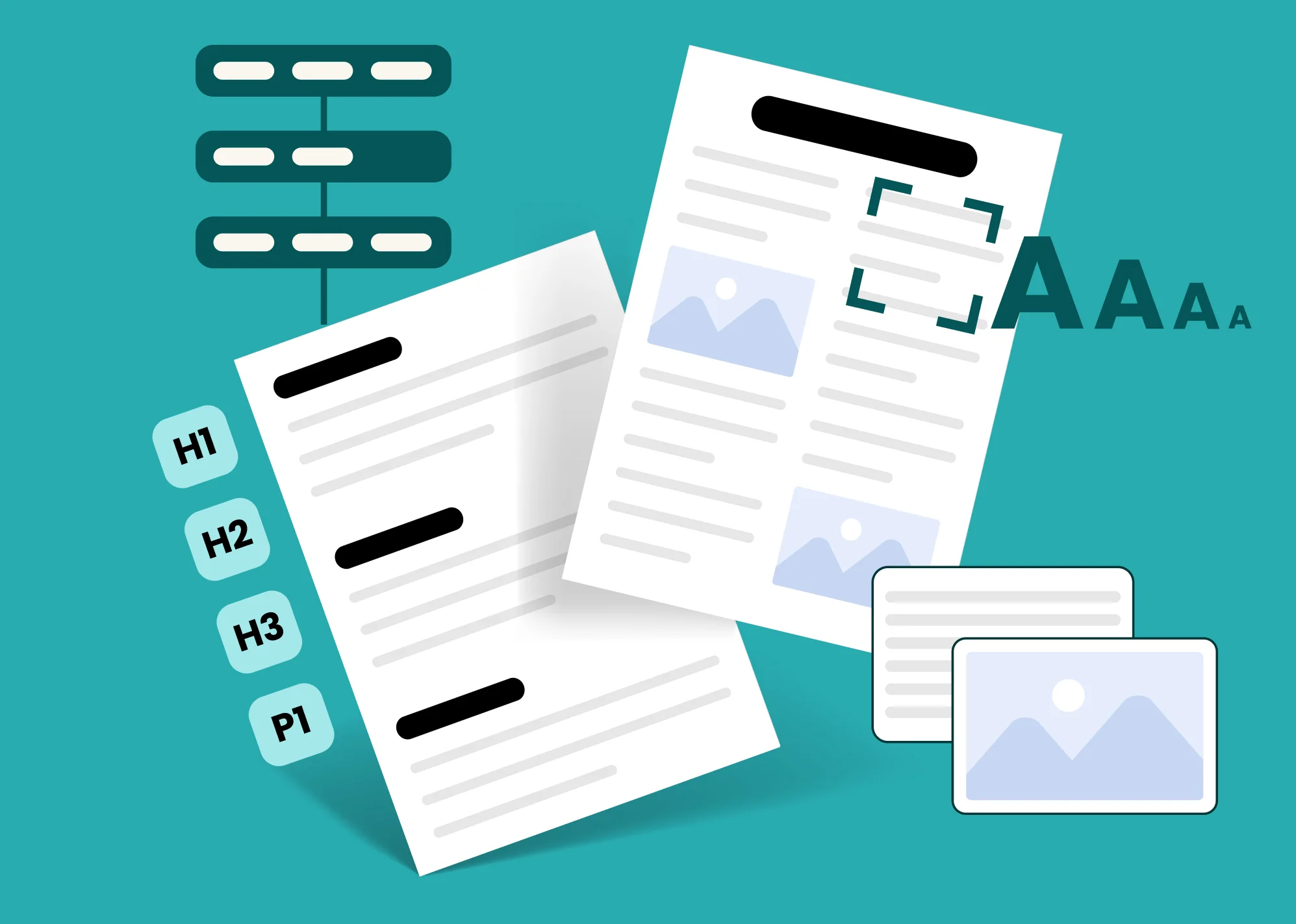 Illustration showcasing how ClarityPDF Parse ensures all content is tagged and ordered logically for reading